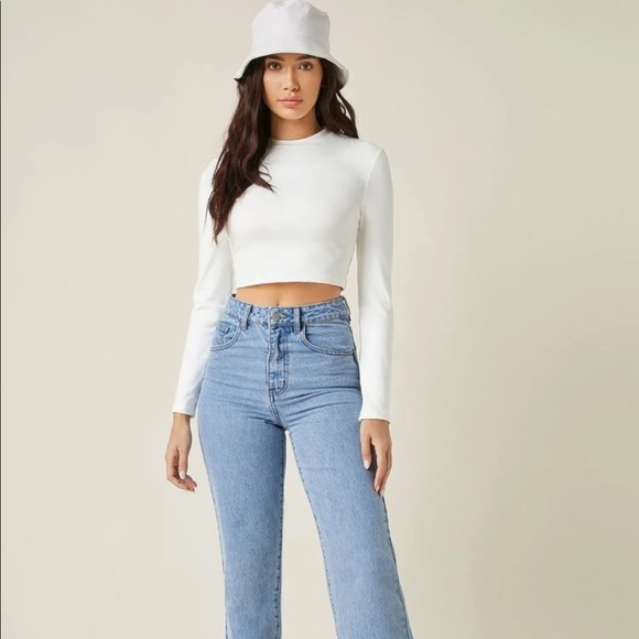 Minimalist 90s crop top long sleeve shirt redwood - Picture 7 of 9